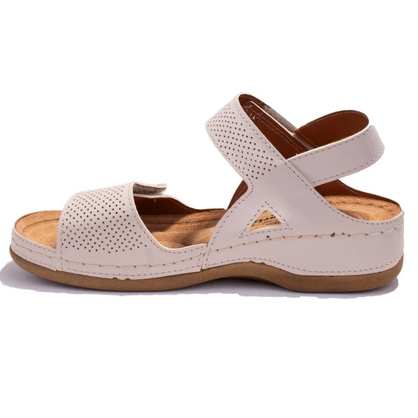Polaris 104424C Bej Ortopedik Günlük Kadın Sandalet - 3