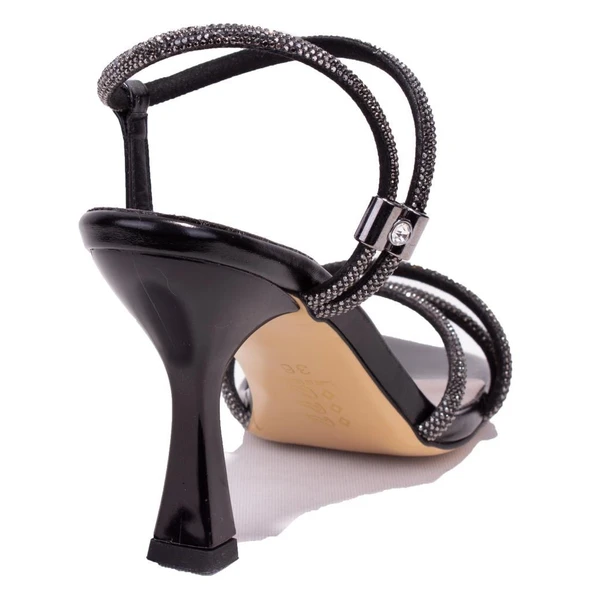 Dagoster DZA07-337052C Siyah Taşlı Abiye Topuklu Kadın Ayakkabı - 4