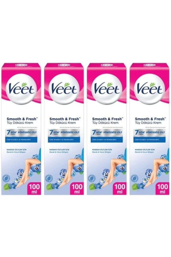 VEET Smooth Fresh Hassas Cilt Tüy Dökücü Krem 100ml X 4 Adet