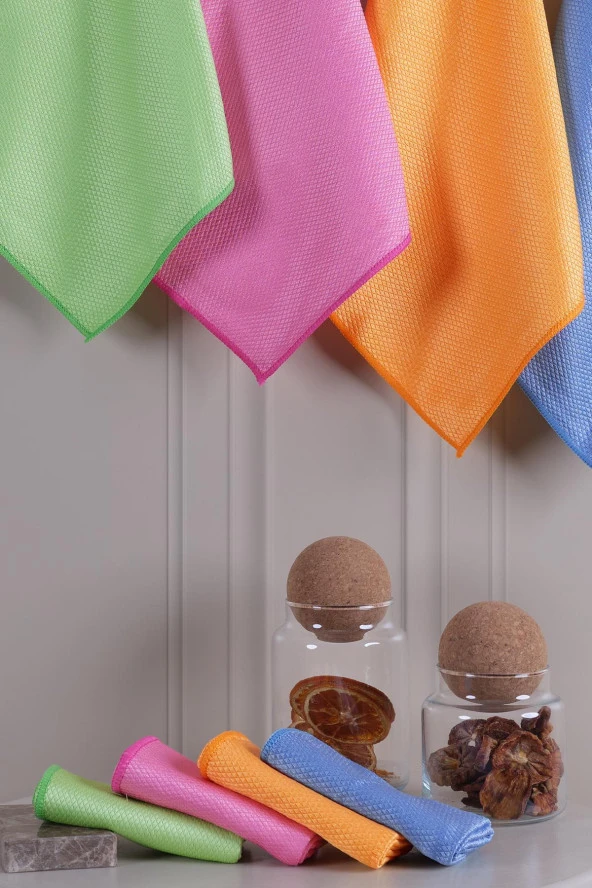 Clean | Microfiber 40x40 Cm 8'li Baklava Desen Cam Temizlik Bezi - 3