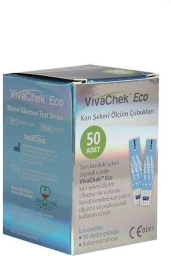 VIVACHEK Eco Strip Şeker Ölçüm Çubuğu 50 Adet 1 Kutu