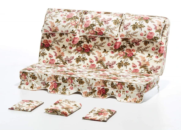 Salıncak Minder Kılıf Takımı 3 Kişilik (Süngersiz) - Salvia - İngiliz Gülü ürün görseli