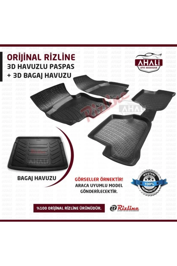 Rizline  Nissan Qashqai 2022 Sonrası 3d Havuzlu Paspas + Üst Bagaj Havuzu Set