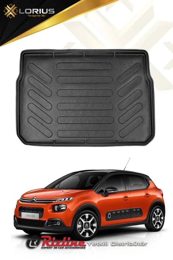 Rizline  Uyumlu Citroen C3 2016 Sonrası 3d Bagaj Havuzu