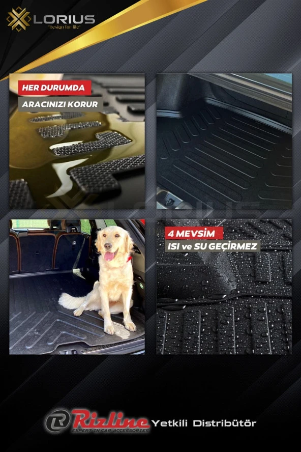Rizline  Renault Clio 3 2006-2012 Uyumlu Kancalı Model Bagaj Havuzu - 2