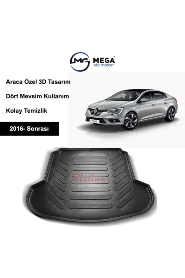 Rizline  Renault Megane 4 2016- Sonrası Çift Kulak Bagaj Havuzu
