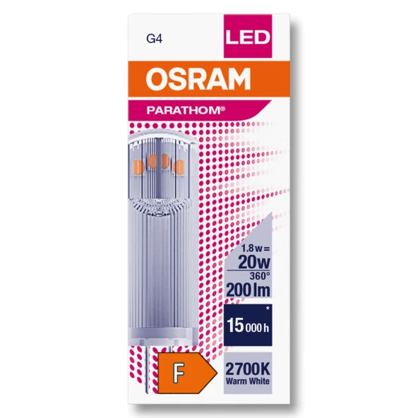 Osram Parathom G4 1.8W 2700K Sarı Işık Led Ampul 4058075622692