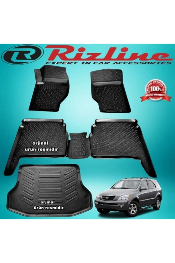 Rizline Kia Sorento 3D Paspas + Bagaj Havuz Siyah 2003-2009 Arası ürün görseli 1