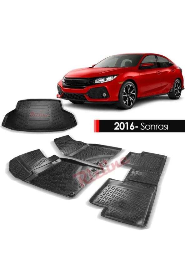 Rizline  Honda Civic Fc5 Paspas Bagaj Havuzu 3d Havuzlu Set 2016-