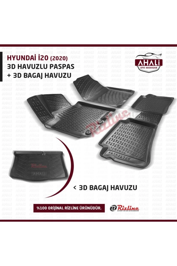 Rizline  Hyundai I20 2020 Sonrası 3d Paspas+bagaj Havuzu