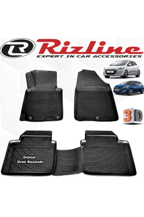 Rizline  Hyundai I30 3d Paspas Havuzlu Hb 2012 - 2017 Arası Siyah 4 Parça Set