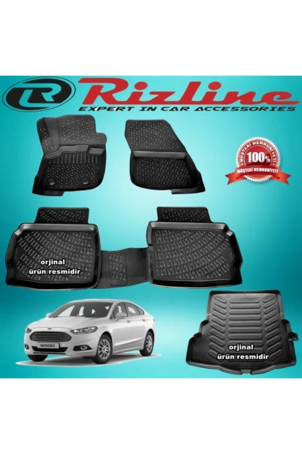 Rizline  Ford Mondeo 3d Paspas + Bagaj Havuz Siyah 2015-2019 Arası