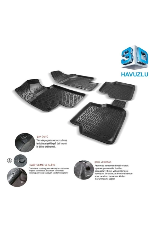 Rizline  Fiat Egea Hb 3d Havuzlu Paspas - Resim 2