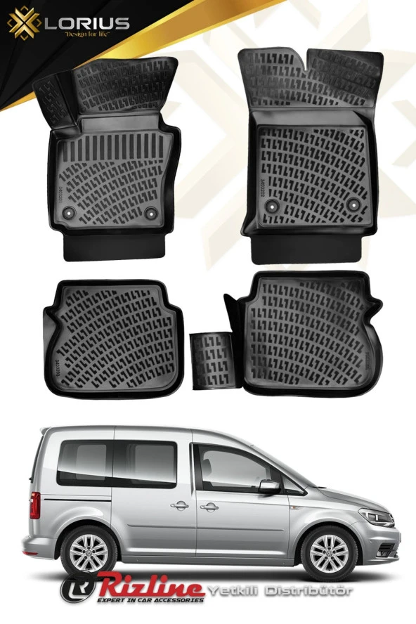 Rizline  Volkswagen Caddy 2011-2014 3d Havuzlu Paspas