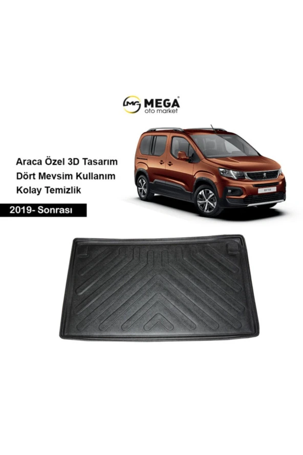Rizline  Peugeot Rifter 2019- Sonrası 3d Bagaj Havuzu