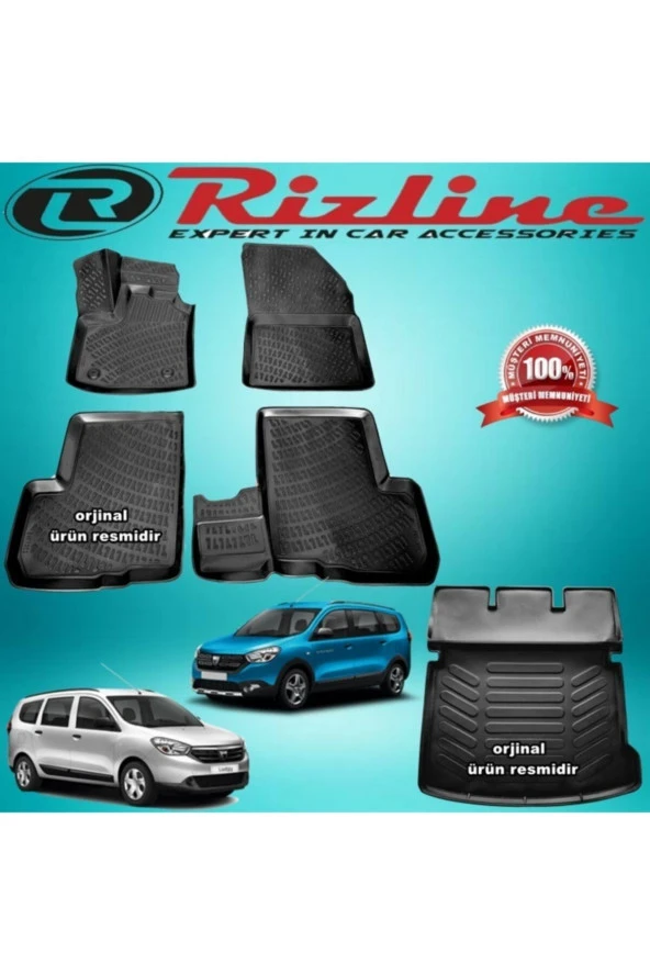 Rizline  Dacia Lodgy 3d Paspas +bagaj Havuzu Siyah 2013-2019 Arası - 1