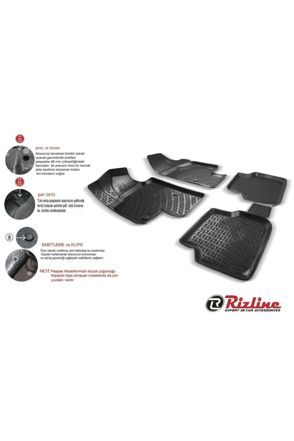 Rizline  Volvo Xc90 2002-2015 3d Paspas Siyah - Resim 2