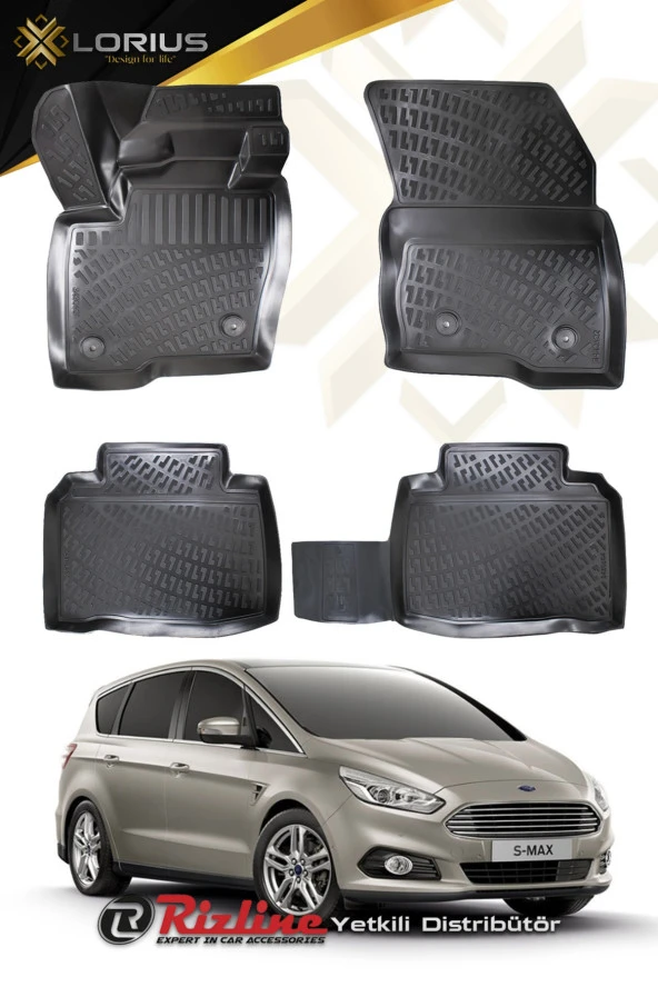 Rizline  Ford S-max 2014 Sonrası 3d Havuzlu Paspas