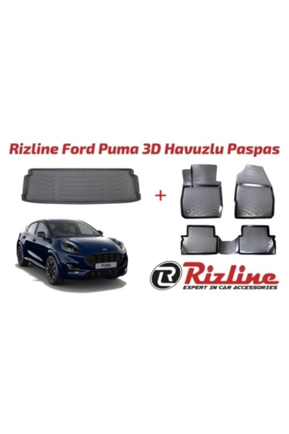Rizline  Ford Puma 3d Havuzlu Paspas Bagaj Havuzu