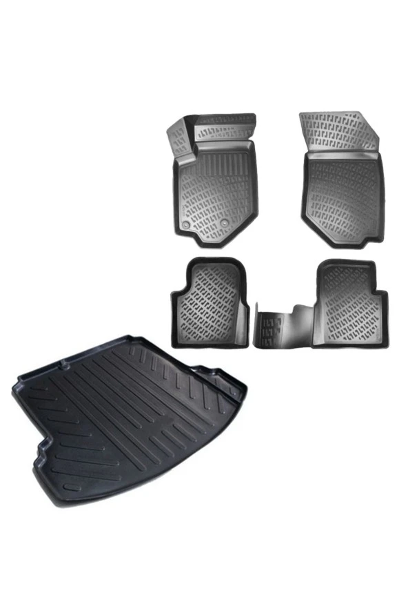 Rizline  Volkswagen Jetta 2009 Araca Özel Üretim 3D Havuzlu Paspas ve Bagaj Havuzu