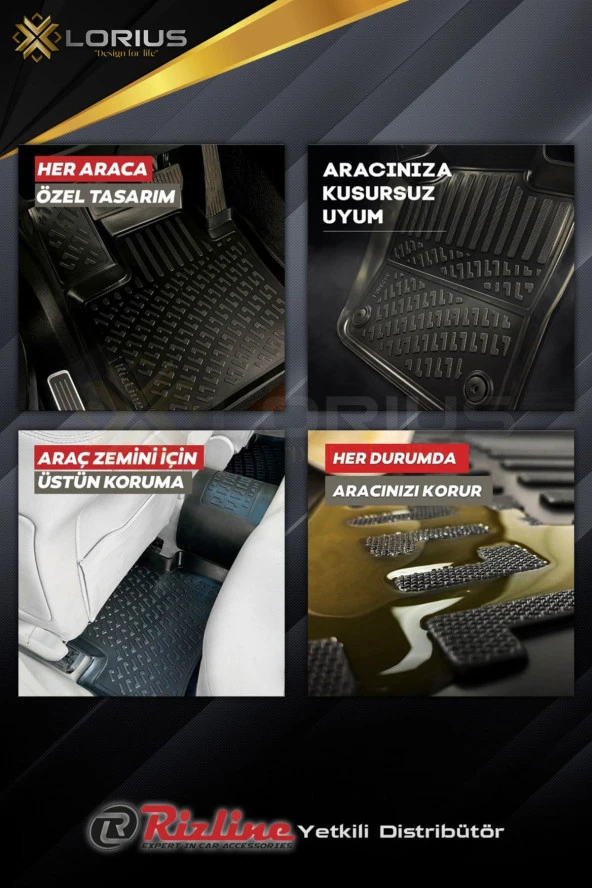 Rizline  Renault Clio 2 1998-2005 3d Havuzlu Paspas - 2