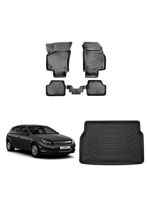 Rizline  Opel Astra H Hb 2004-2010 3d Havuzlu Paspas Ve Bagaj Havuzu Siyah