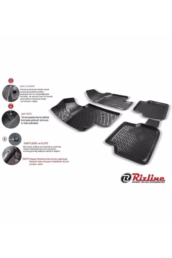 Rizline  Honda Cıvıc (2012-2016) 3d Havuzlu Paspas ürün görseli 1