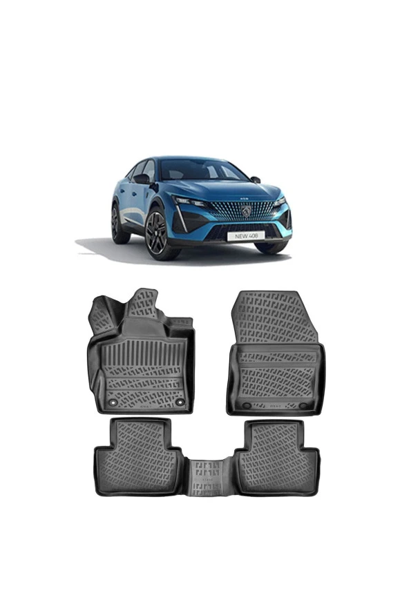 Rizline  Peugeot 408 2023 Sonrası 3d Havuzlu Paspas Siyah