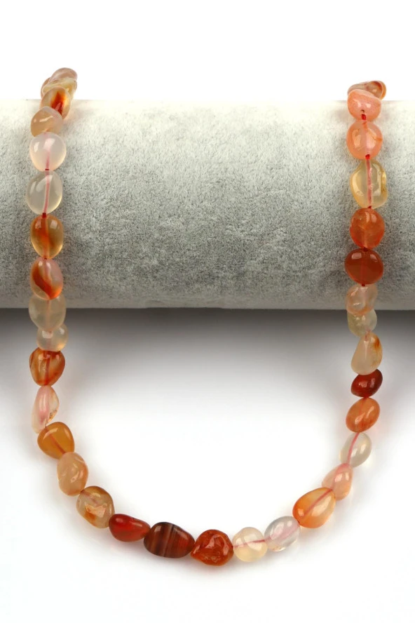 Akik Doğal Taş Dizi 8 x 12 mm Mercimek Kesim - Resim 2