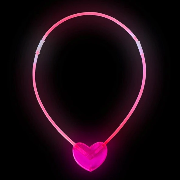 Karanlıkta Yanan Glow Stick Kalp Şekilli Kolye 6 Renk 6 Adet
