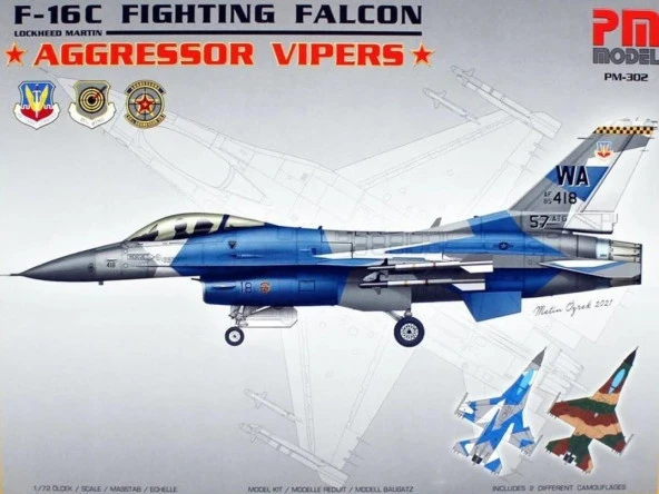F-16 C Aggressor PM Model Montajlı Plastik Uçak Maket Kiti