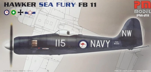 Hawker Sea Fury FB11 Pm Model Avcı Uçağı Demonte Plastik Maketi