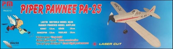 Piper Pawnee PA-25 Pm Model Lastik Motorlu Demonte Serbest Uçuş Modeli