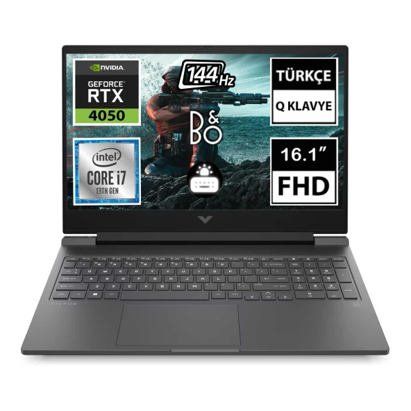 HP Victus 16-R0029NT 7P6C1EA06 i7-13700H 64GB 2TBSSD RTX4050 16.1" FullHD FreeDOS Taşınabilir Bilgisayar