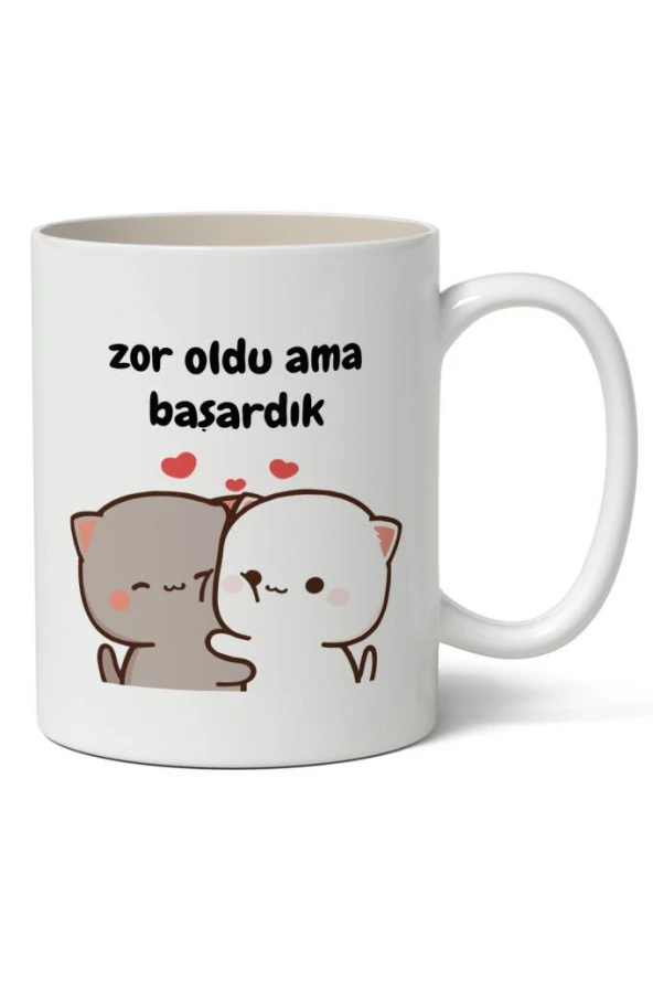 Zor Oldu Ama Başardık Baskılı Kupa Bardak Baskılı Kahve Kupa Bardak