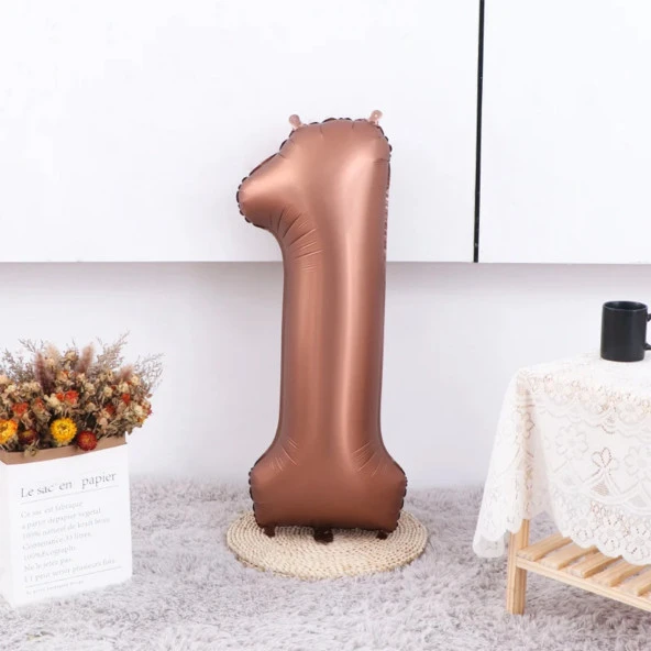 Çikolata Rakam Folyo Balon 1 Yaş 75 cm