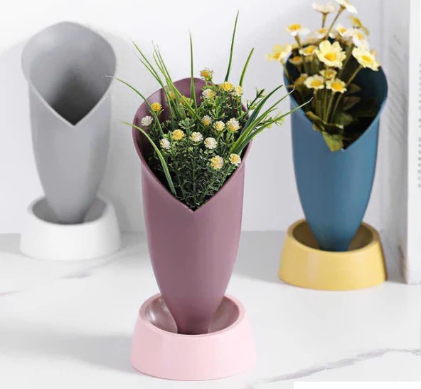 Lale Figürlü Dekoratif Vazo - 6