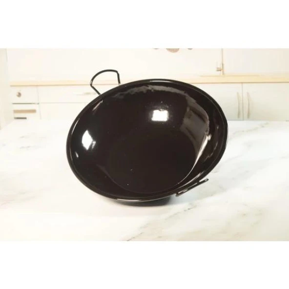 Wog Tipi Derin Sac Kavurma Tavası - Kamp - Piknik için 28 Cm Emaye - 4