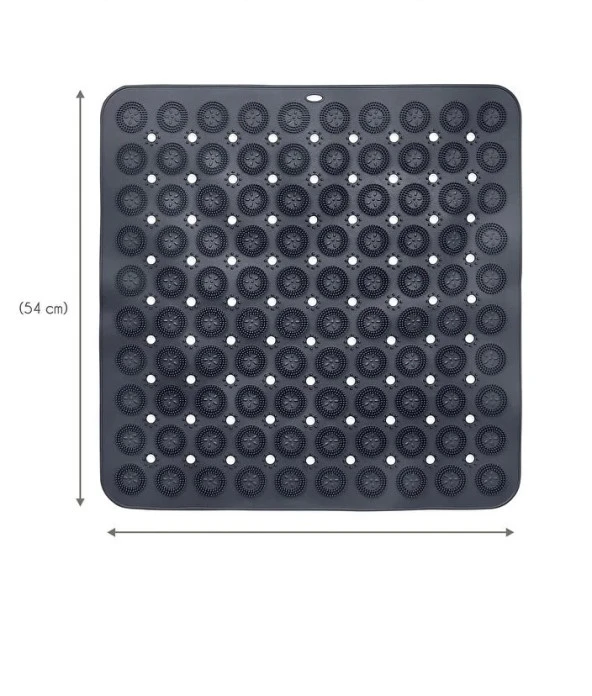 Kare Vantuzlu Banyo Kaydırmaz Paspas- Tırtıklı Ayak Duş Matı Silikon Masaj Pedi - 4