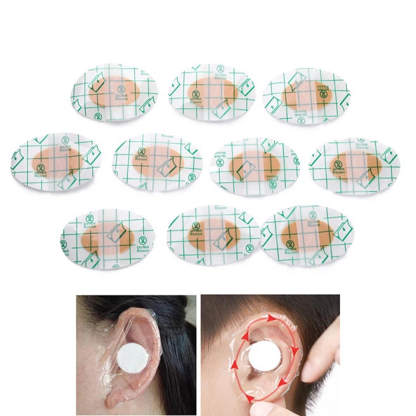 20 Adet Bebek Banyo Havuz Kulak Bandı -Şeffaf Su Geçirmez Yapışkanlı Bant Kuaför Bandı - 5