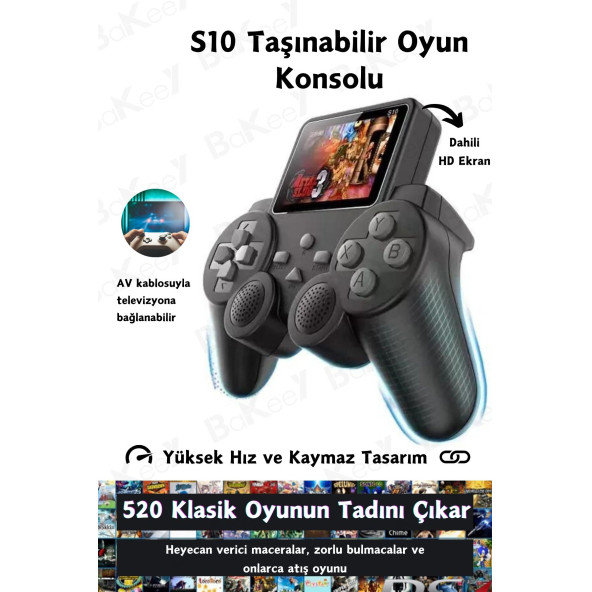 Bakeey Taşınabilir 520 Oyunlu Kablosuz Oyun Konsolu Atari Oyun Konsolu Game Stick Retro Konsol - 7