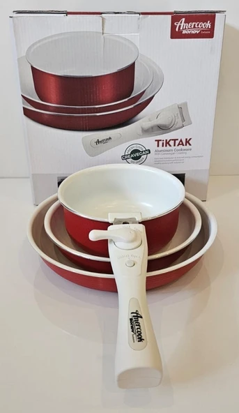 Bondy Amercook 4 Parça Tava Seti - Kırmızı - 3