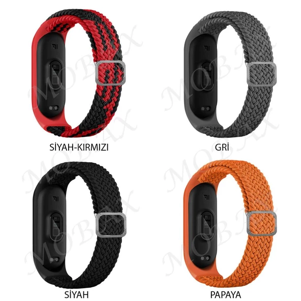 Xiaomi Mi Band 6 Mi Band 5 Kordon Tokalı Örgü Kordon - 4