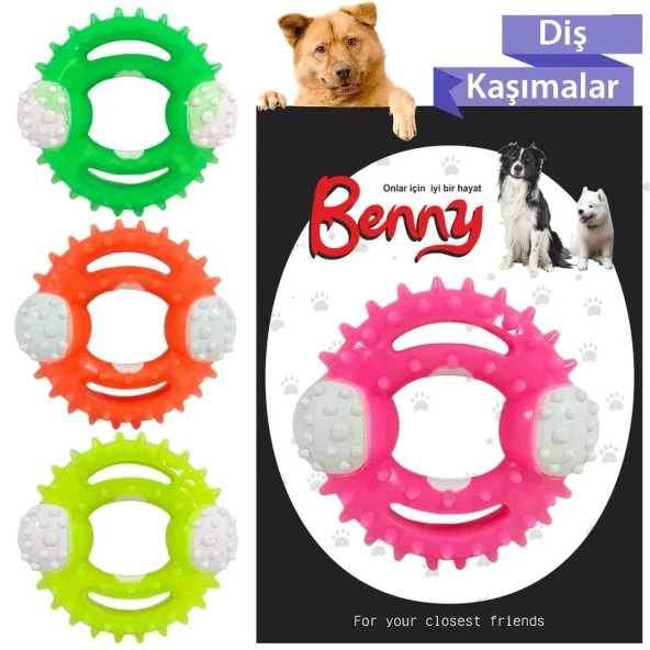 Benny Diş Kaşıma Köpek Oyuncağı Yuvarlak 9,5 cm Neon Yeşil