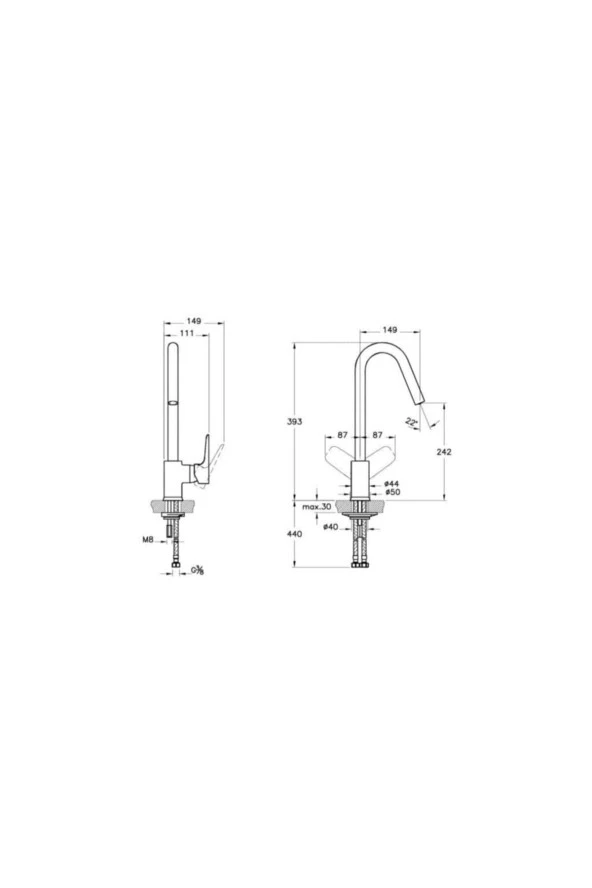 Artema X-line A42115 Eviye Bataryası, Krom - 2