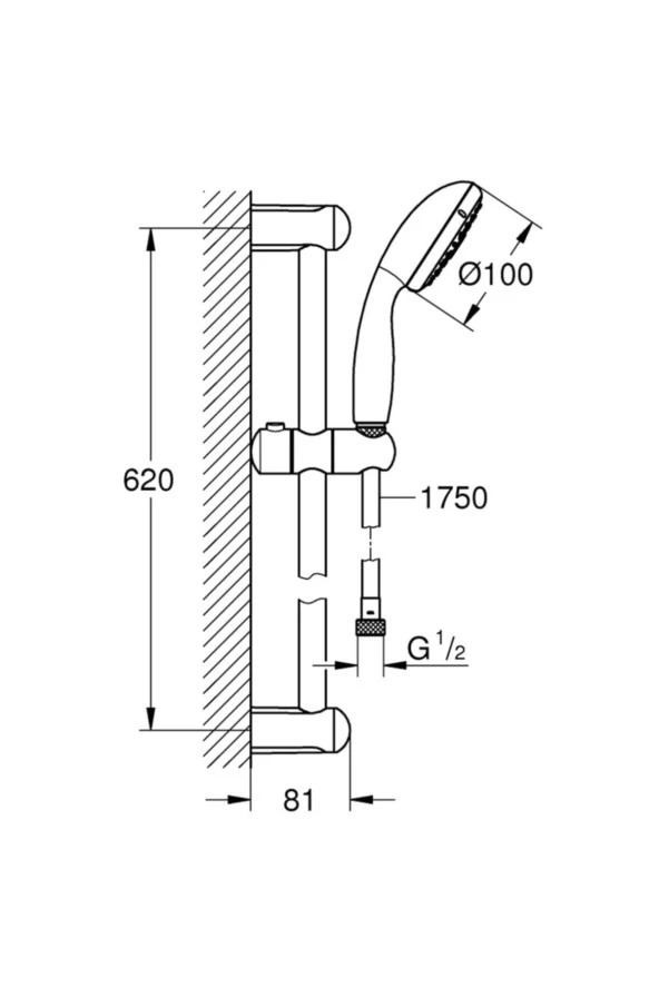 Grohe 27644001 Tempesta 100 Sürgülü Duş Seti 3 Akışlı - 2