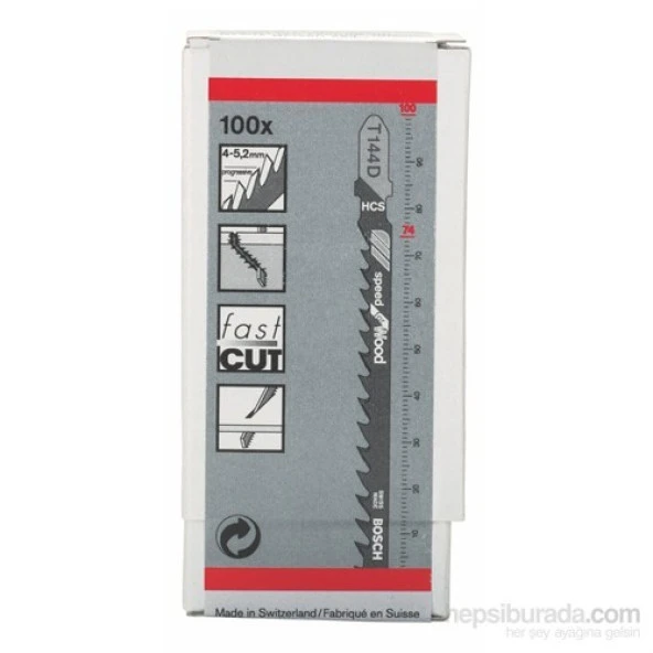 Bosch Dekupaj Bıçağı T 144 D Speed For Wood 100'Lü - 2