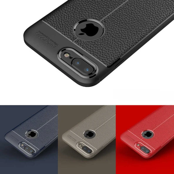 Apple iPhone 8 Plus Kılıf Deri Tarzı Niss Silikon Case - 6