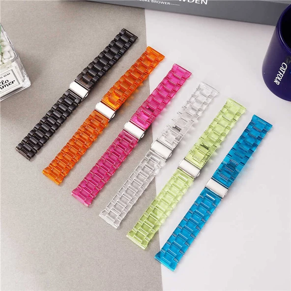 Xiaomi Mi Watch Color 1 / 2 Kordon 22mm Şeffaf Baklalı Kordon - 12