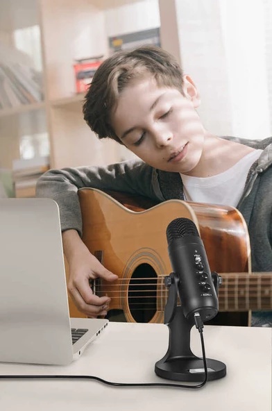 Profesyonel Stüdyo Mikrofon Kayıt Condenser Masaüstü Canlı Yayın Mikrofonu - 6